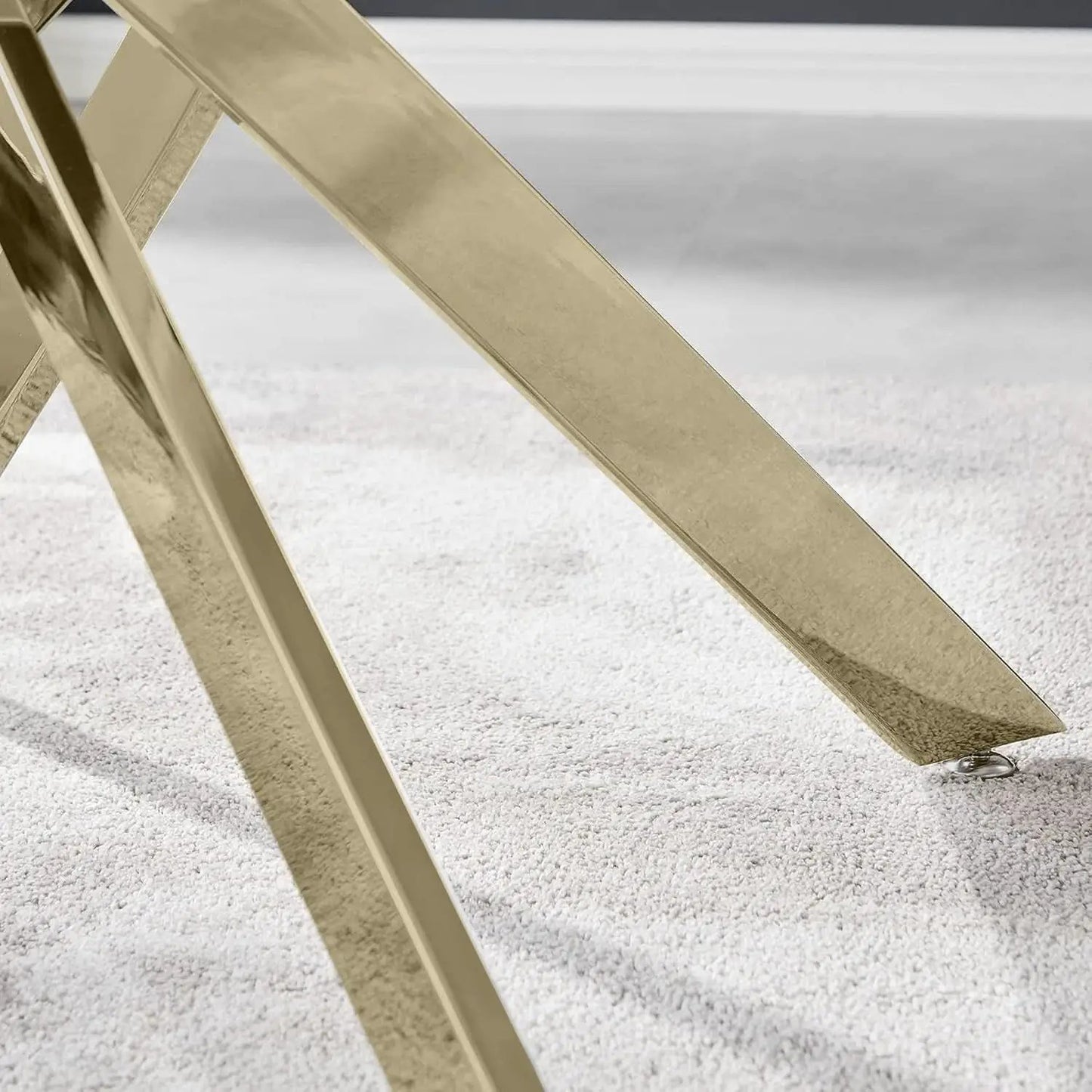 Leonardo Gold Glass Top Dining Table Modern Premium from PriceLows™