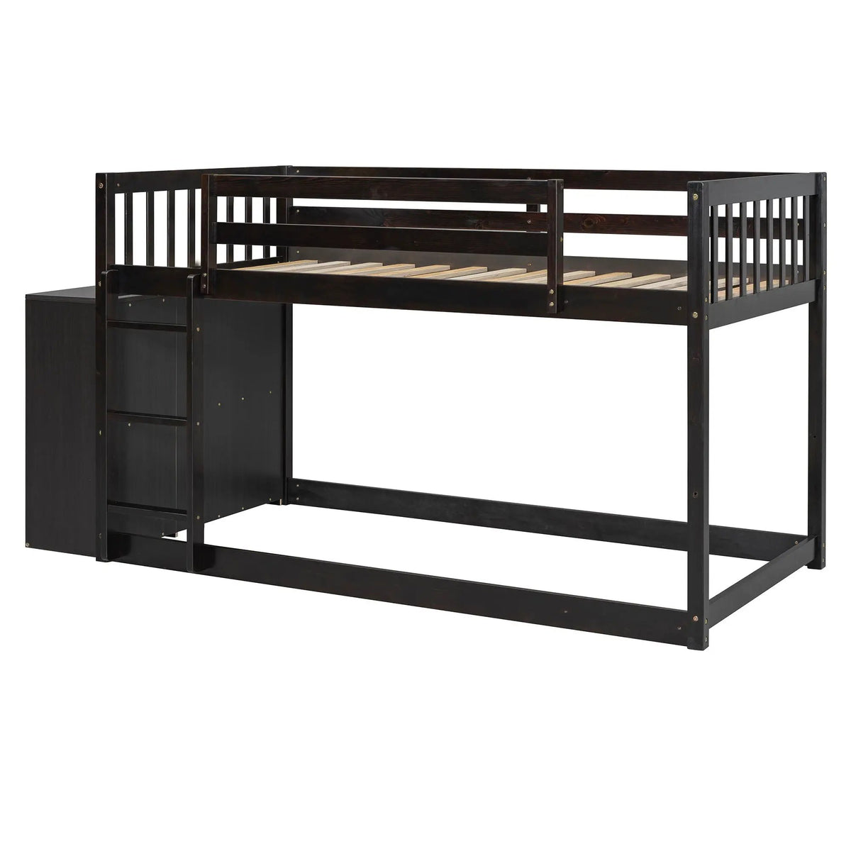 Bunk Bed | Solid Pine Frame | Four Drawers And Three Shelves | Full Size