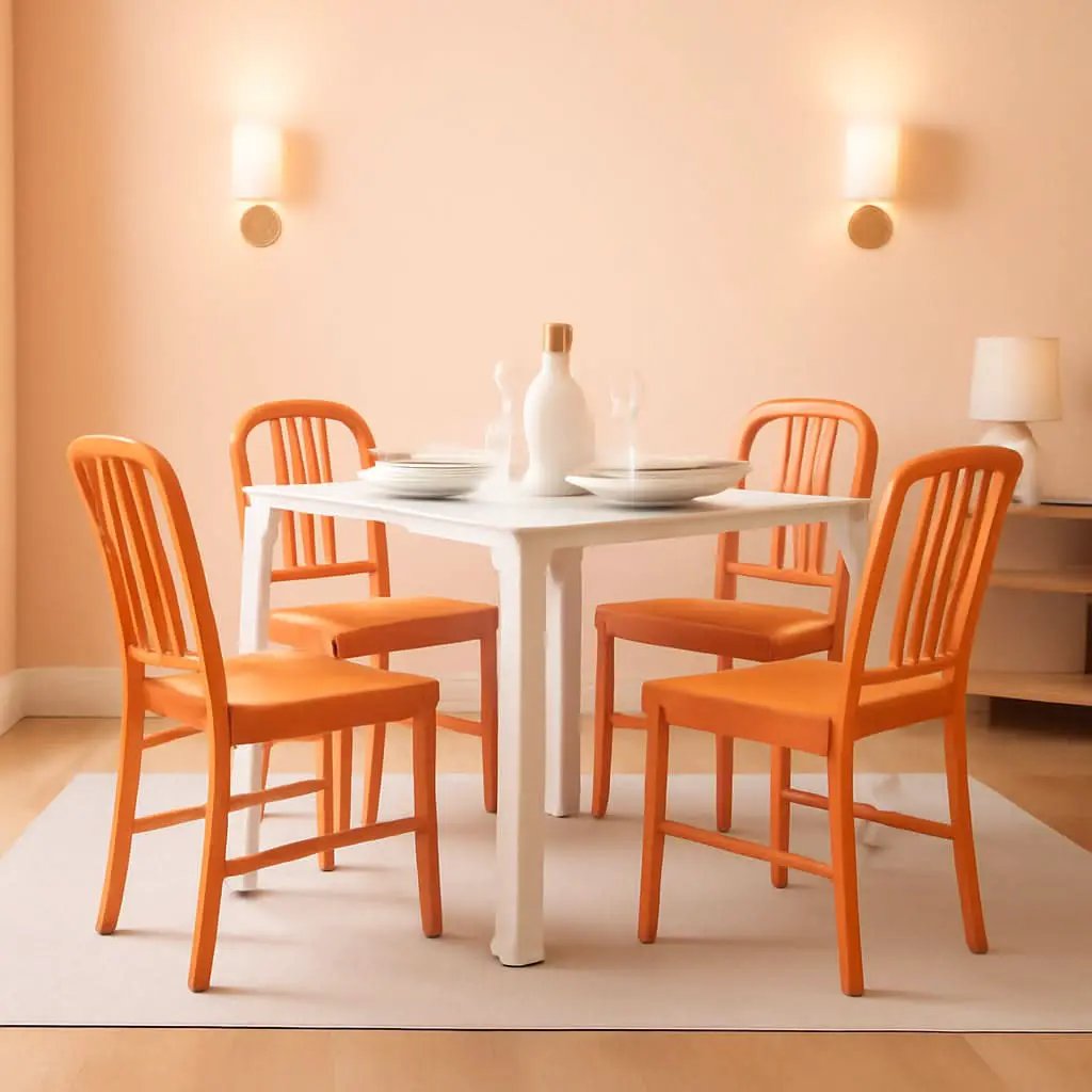 Orange Metal Indoor Outdoor Chair 2 Pack Commercial Grade from PriceLows™