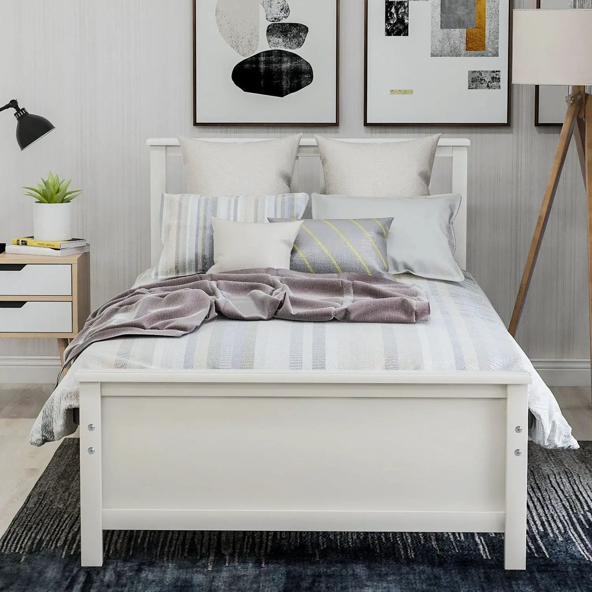 Platform Bed | Wood Slat Support | Headboard And Footboard