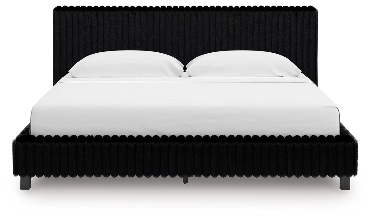 Zuraleus Upholstered Bed | Corded Fabric | Casual Contemporary Style | 91.25 Inch Width