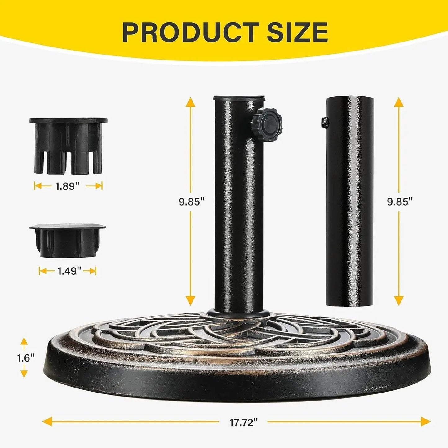 Heavy Duty 24 Pound Bronze Umbrella Base Patio Garden Stand For Outdoor Market Umbrellas from PriceLows™