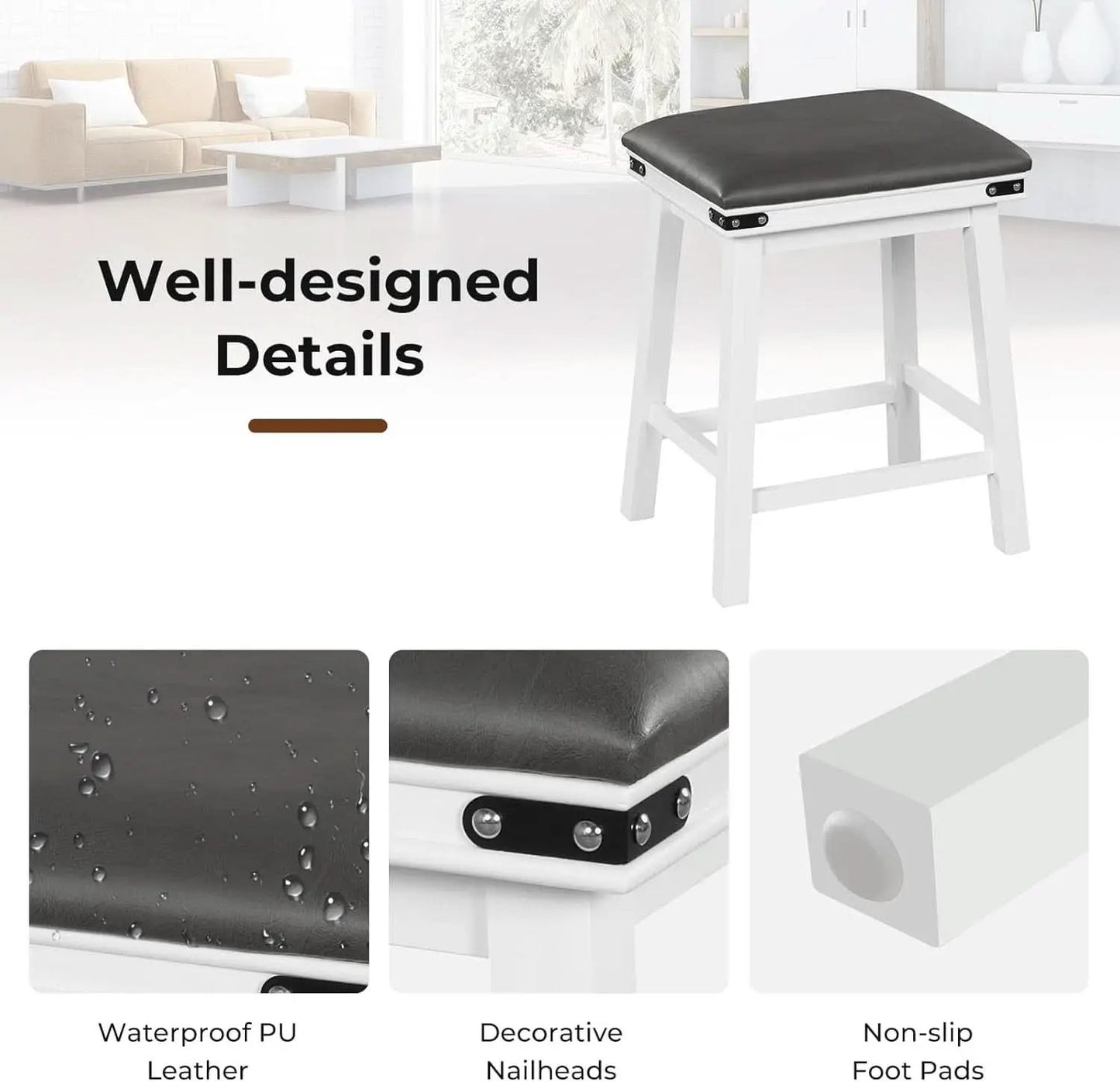 24 Inch Counter Height Bar Stools Set of Two from PriceLows™