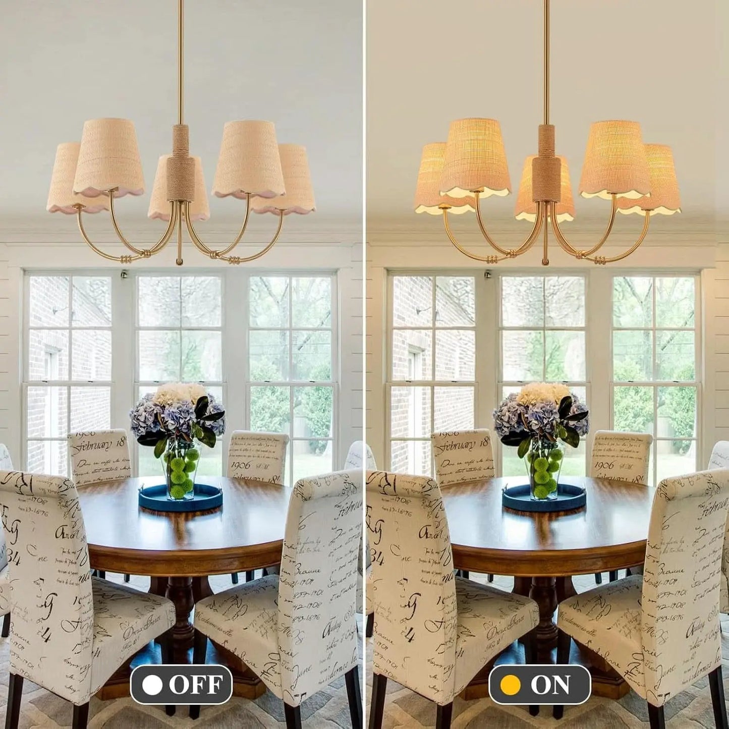 Antique Brass Boho Rattan Chandelier Pendant Dimmable from PriceLows™