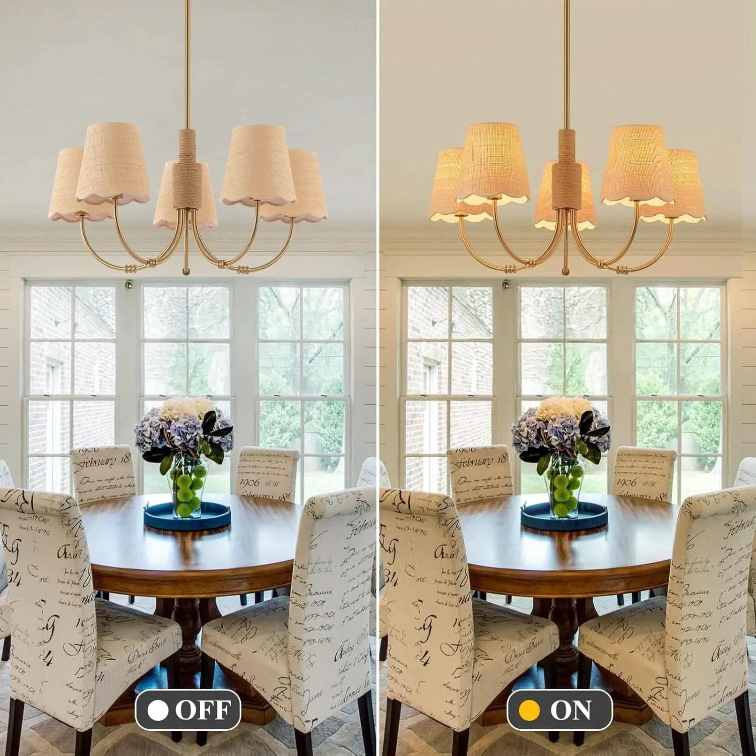 Antique Brass Boho Rattan Chandelier Pendant Dimmable from PriceLows™