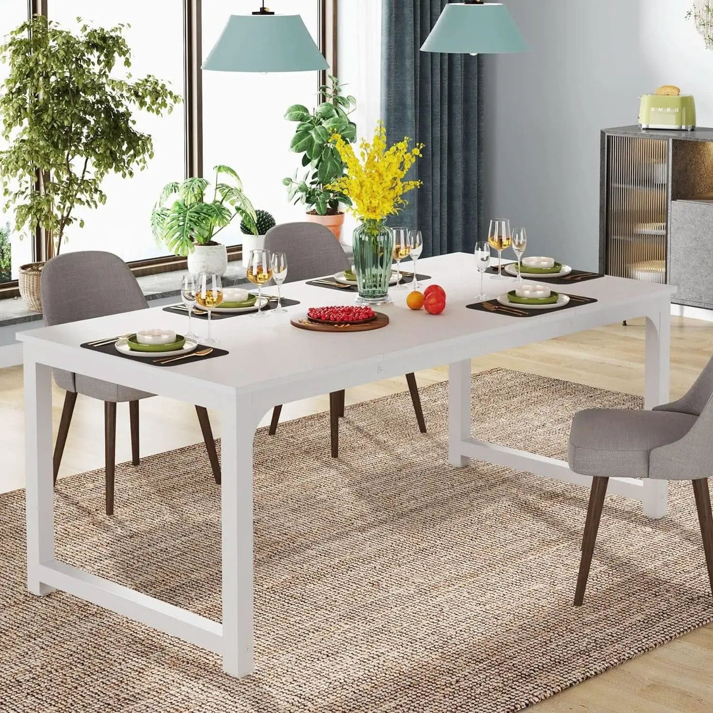 63 Inch White Executive Office Desk 31.5 Inch Wide from PriceLows™
