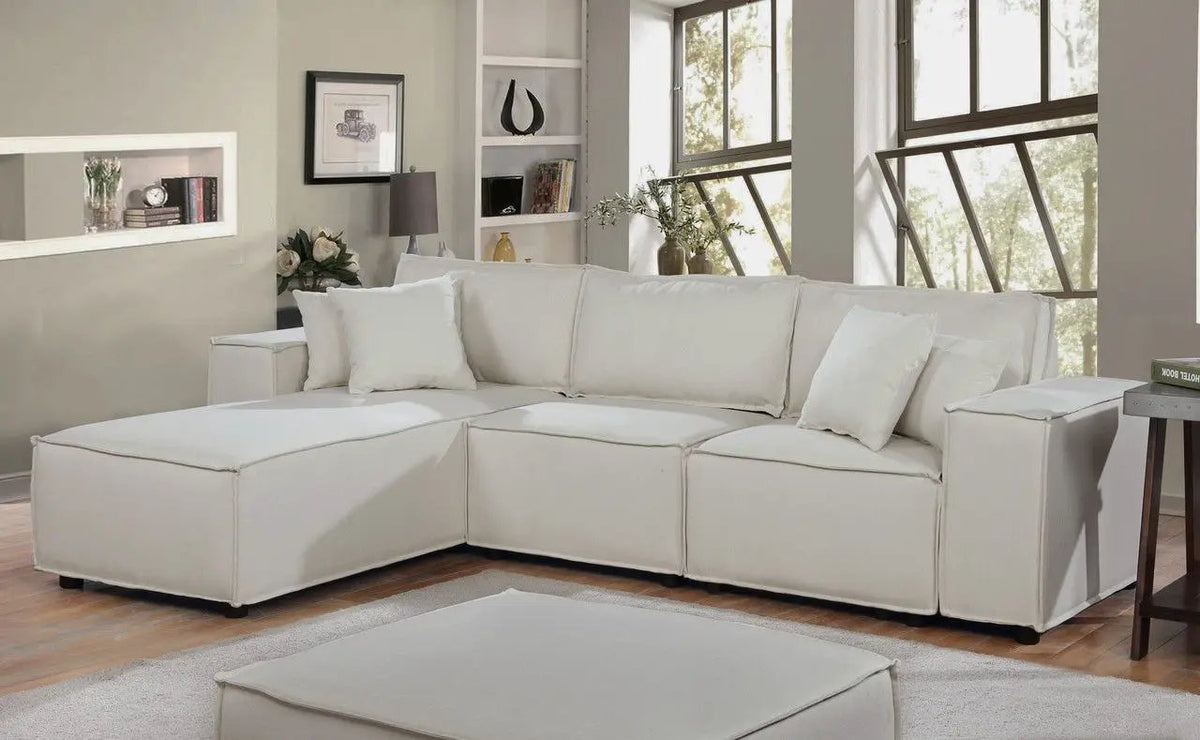 Harvey Sofa With Reversible Chaise | Small Space Design | Modern Collection | 104 Inch Width