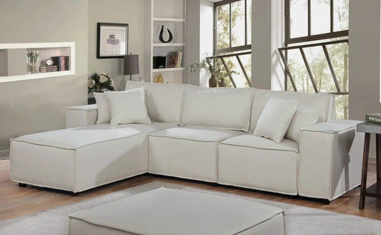 Harvey Sofa With Reversible Chaise | Small Space Design | Modern Collection | 104 Inch Width
