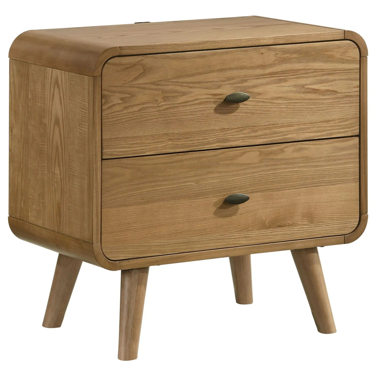 Robyn 2-drawer Nightstand Bedside Table Light Ash | 27 x 15.5 x 26.5 in | Rubberwood & Engineered Wood | Bedroom