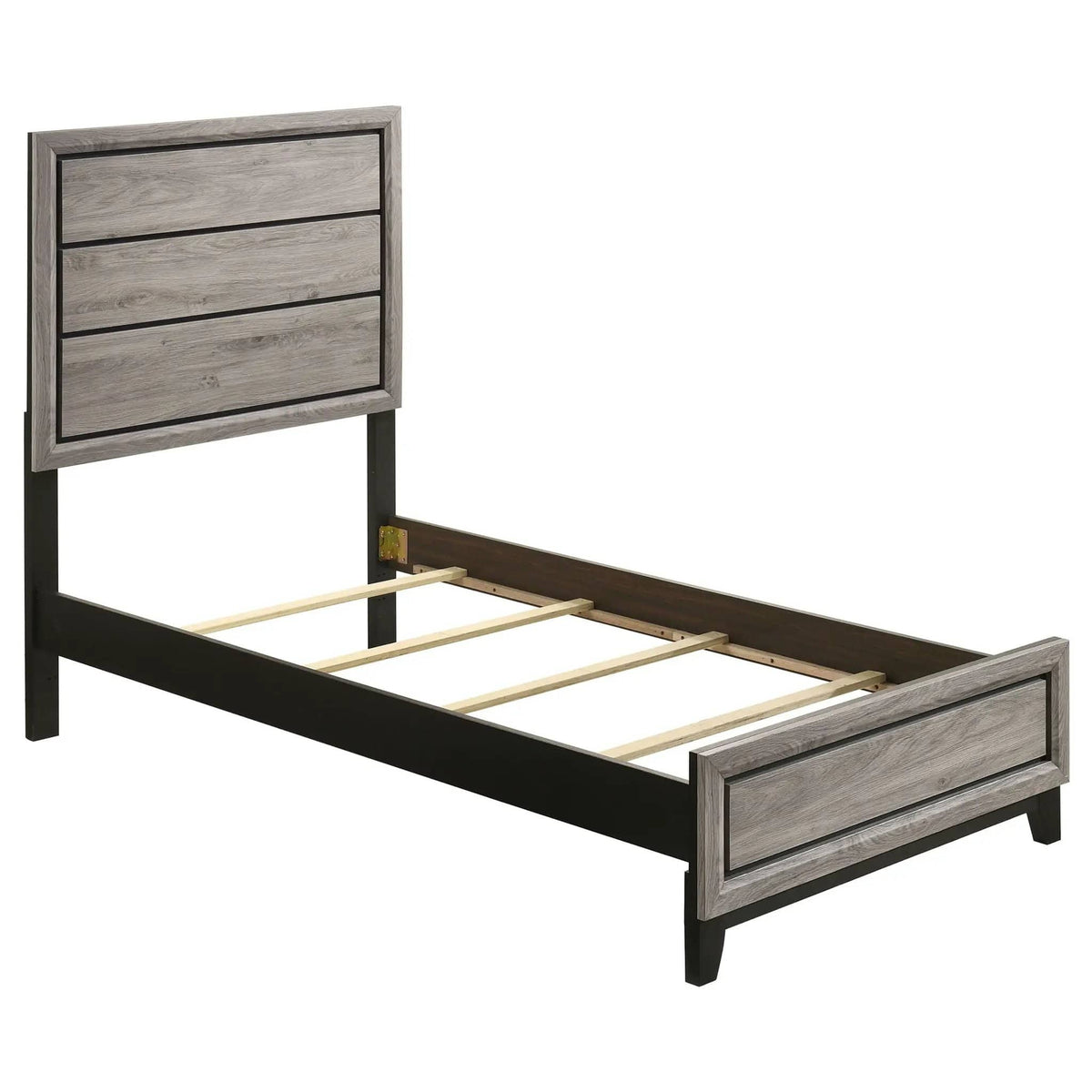 Valen Wood Twin Panel Bed Light | 42.25 x 78.75 x 56.25 in | Rubberwood & Engineered Wood | Taupe