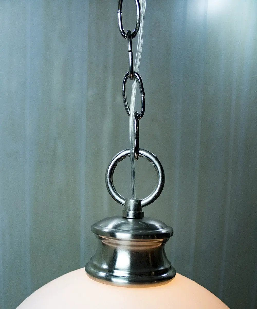 Swag Pendant Light | Plug In Design | Milky White Glass Shade | 16 Inch Width