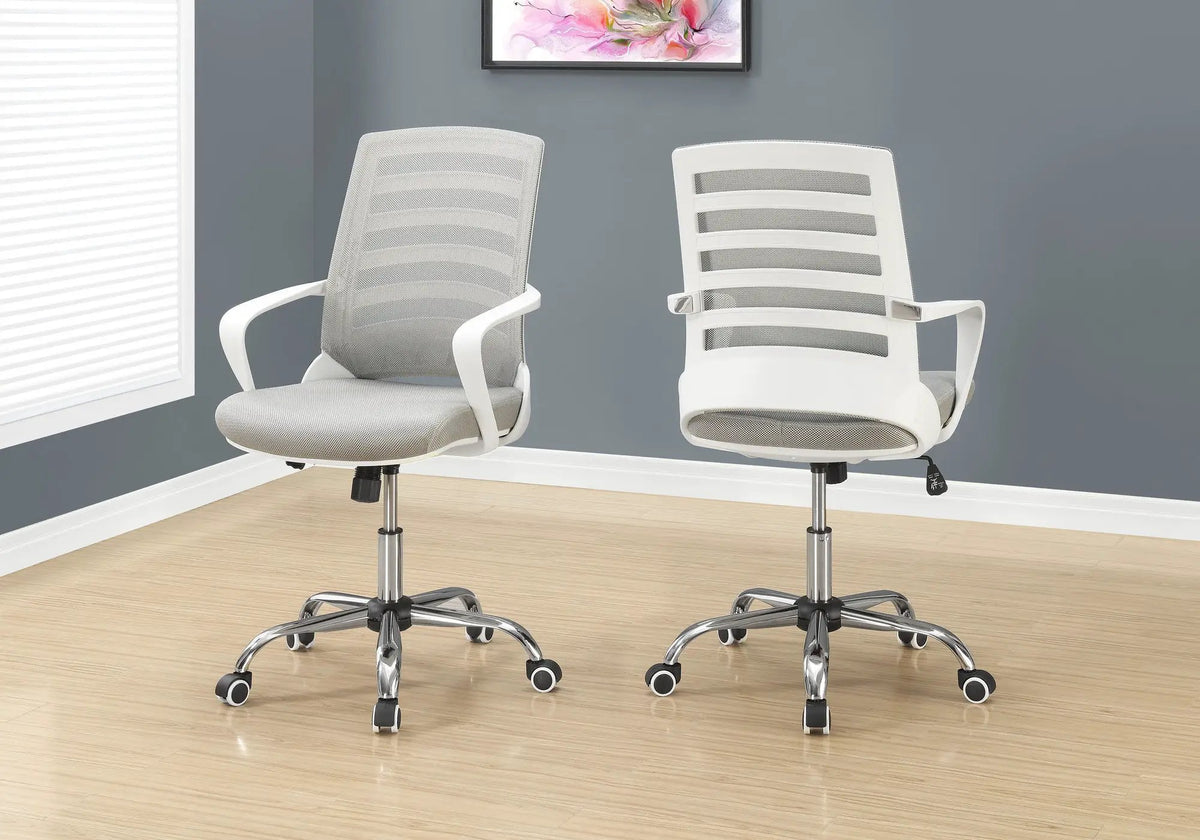 Ladder-Back Office Chair | Mid-Back Ergonomic Design | Adjustable Height | Armrests