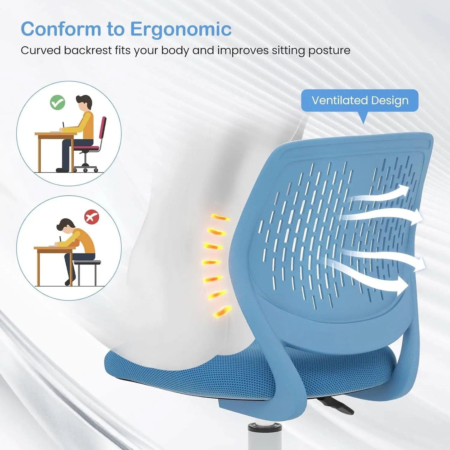 Height Adjustable Kids Desk Chair With Lumbar Support from PriceLows™