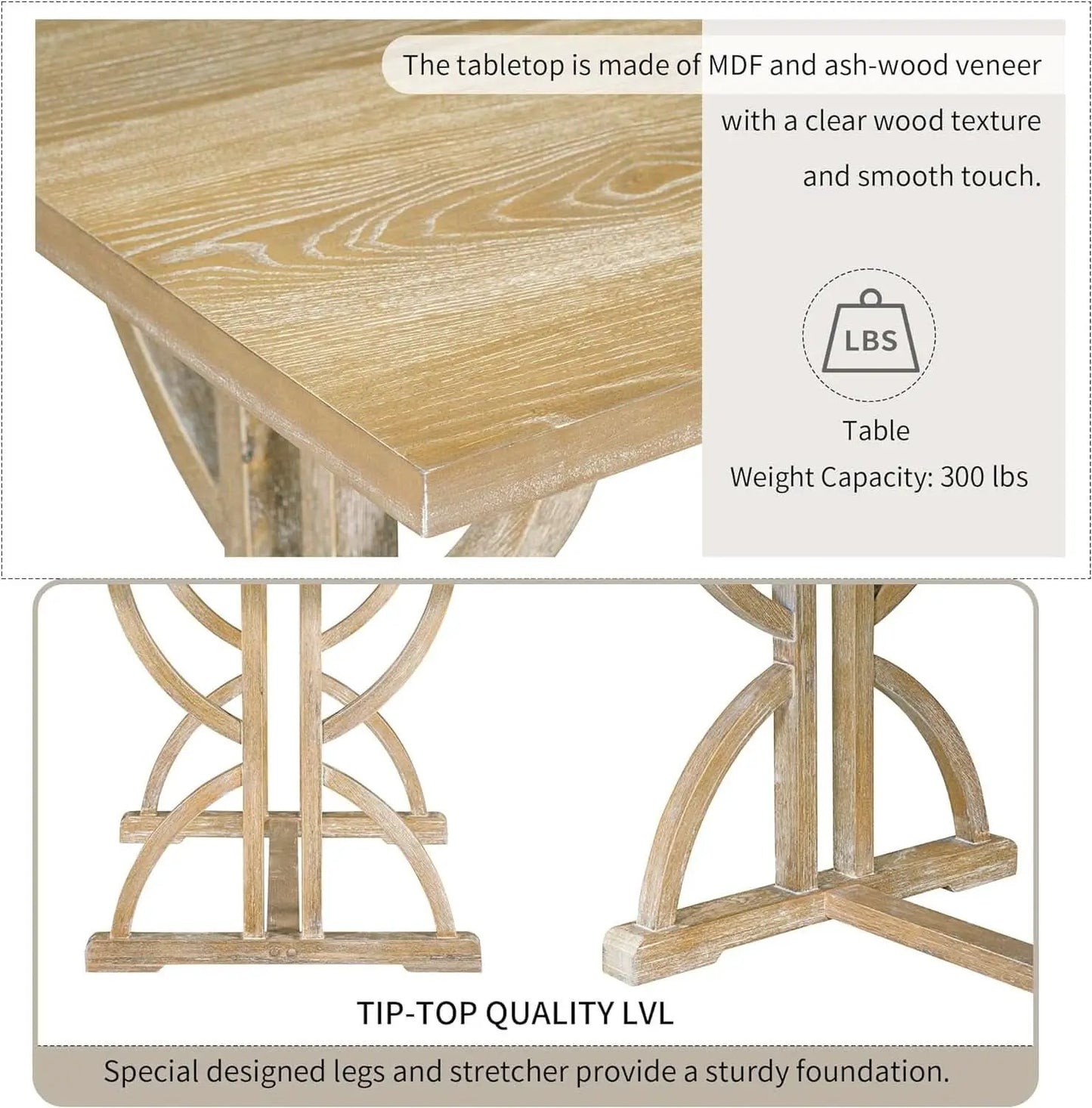Industrial Solid Wood Rectangular Dining Table Set from PriceLows™