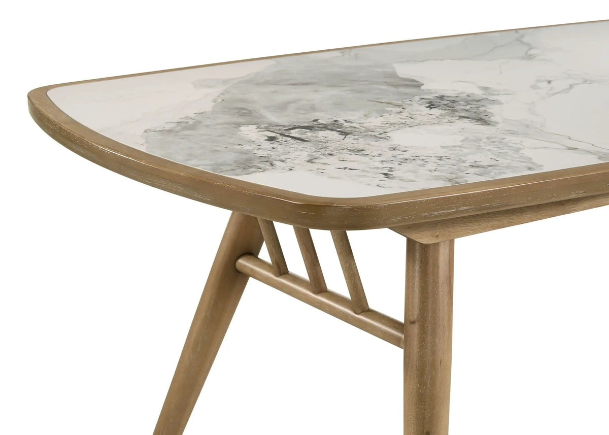 Croyden 73-inch Rectangular Dining Table Weathered | 70.75 x 35.25 x 29.75 in | Solid Wood & Rubberwood | Natural