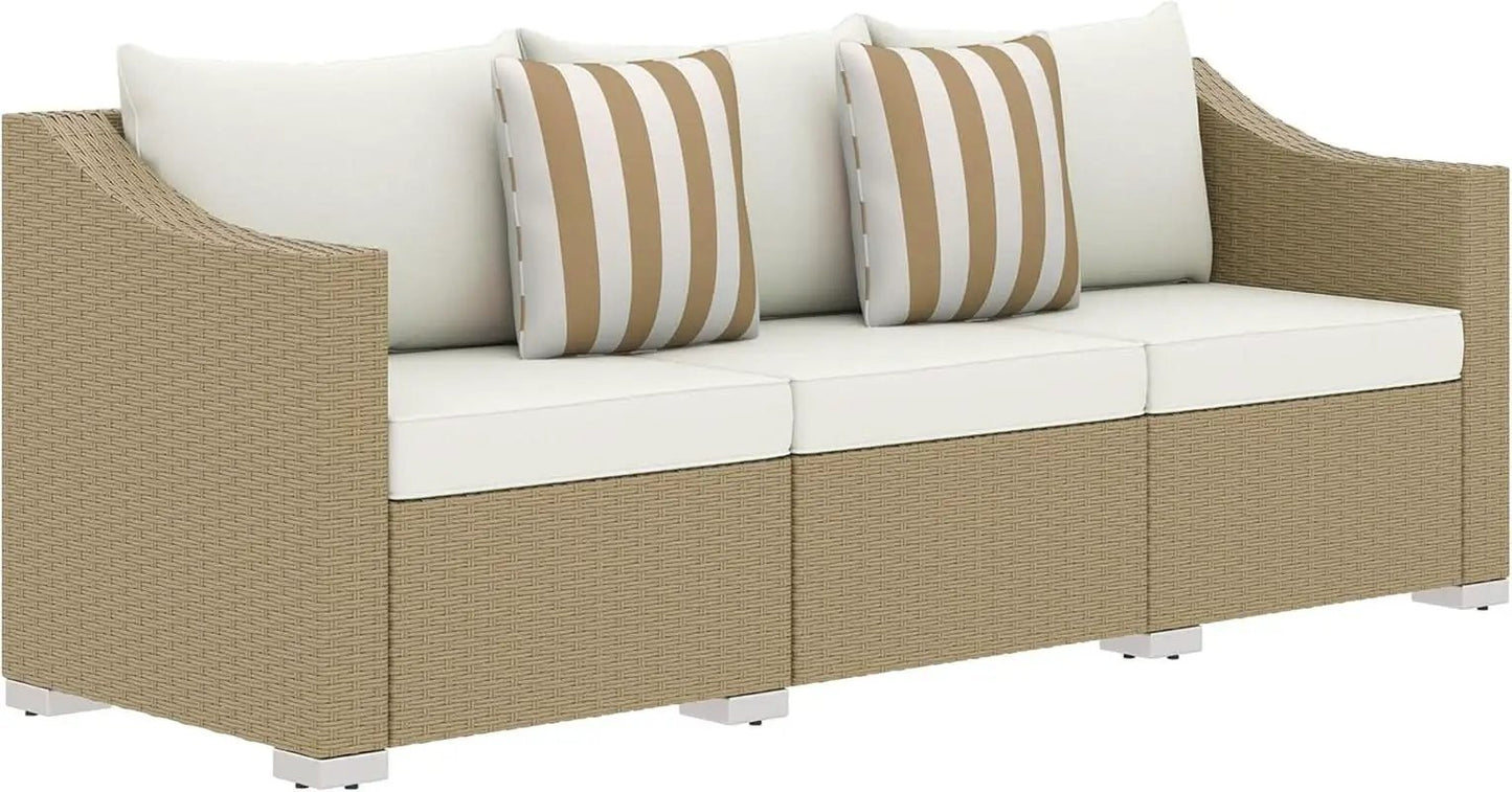 Comfortable All Weather Wicker Patio Sofa with Cushions from PriceLows™