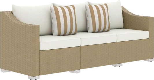 Comfortable All Weather Wicker Patio Sofa with Cushions from PriceLows™