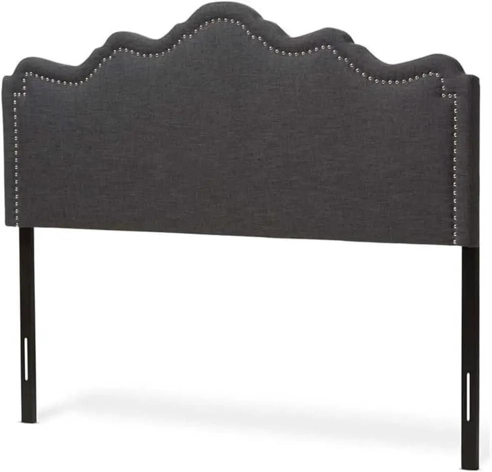 Elegant Upholstered Dark Gray Queen Headboard for Bedrooms from PriceLows™