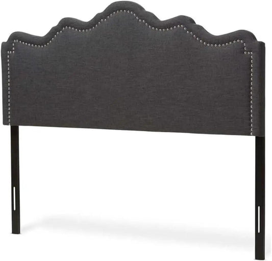 Elegant Upholstered Dark Gray Queen Headboard for Bedrooms from PriceLows™