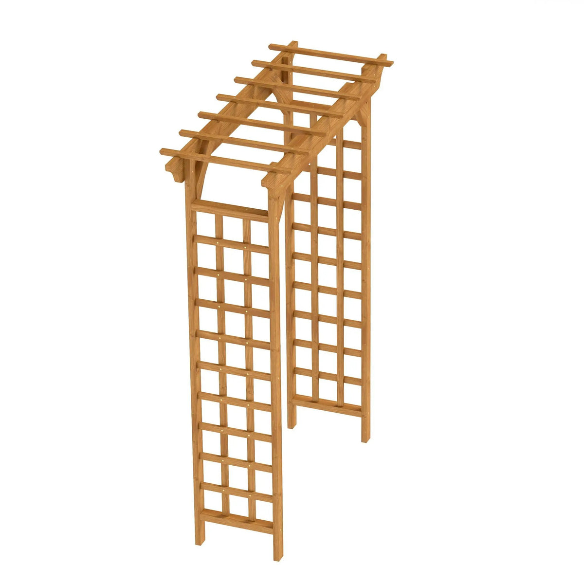 Wooden Wedding Arch | Garden Arbor Pergola | Solid Wood | Light Brown Finish