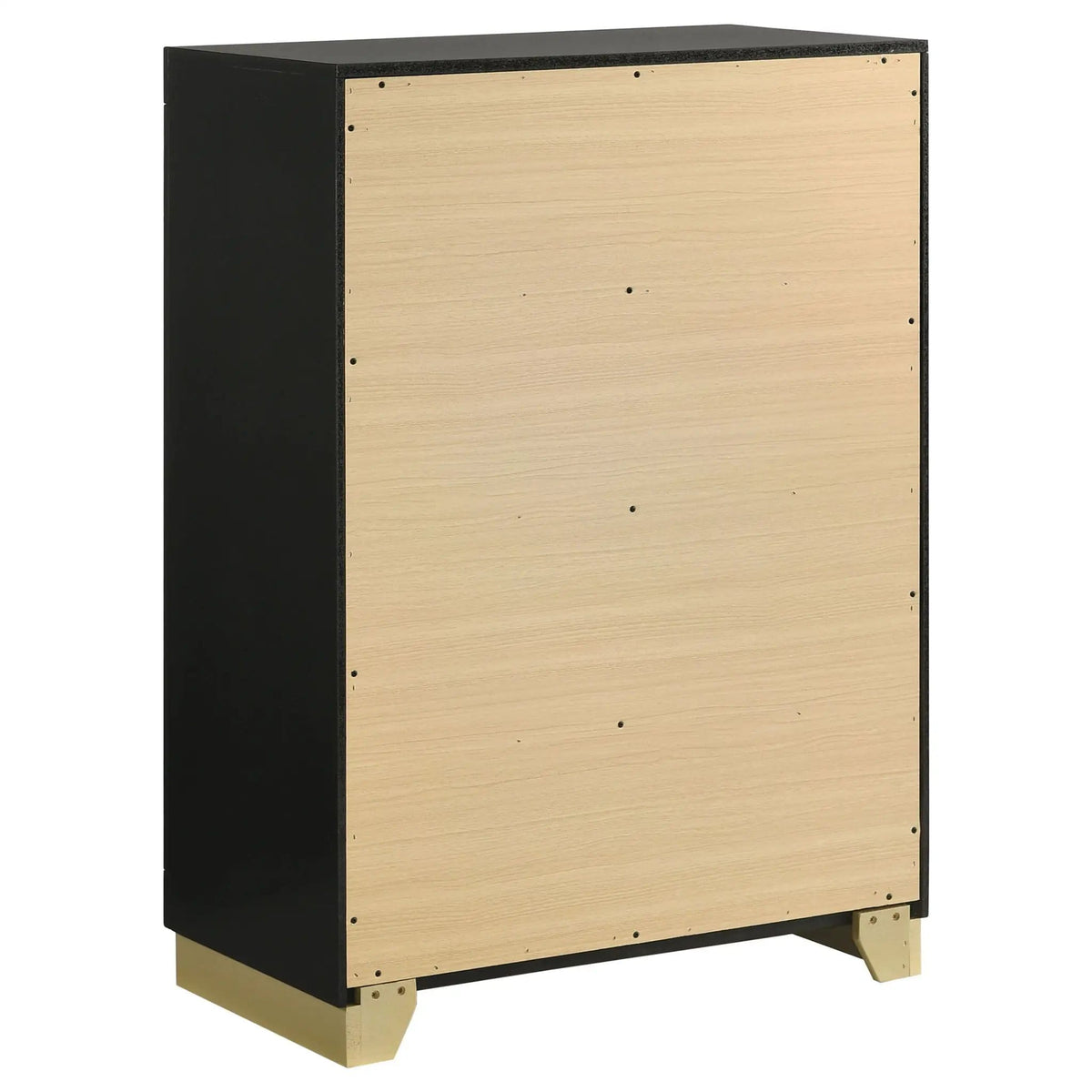 Caraway 4-drawer Bedroom Chest | 31 x 17.25 x 44.5 in | Rubberwood & Engineered Wood | Black