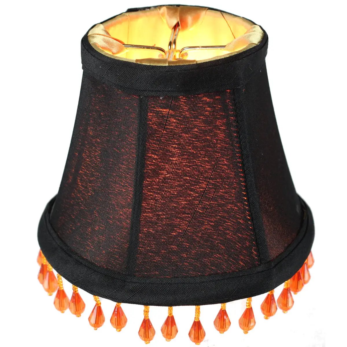 Clip On Lamp Shade | 5 By 4 Inches | Gold Lining | Set Of 6