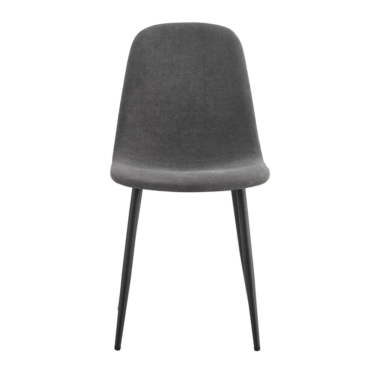 Modern Medieval Style Cushioned Side Chairs Set With Metal Legs For Kitchens | 2 Pieces | Fabric & Metal | Dining Room