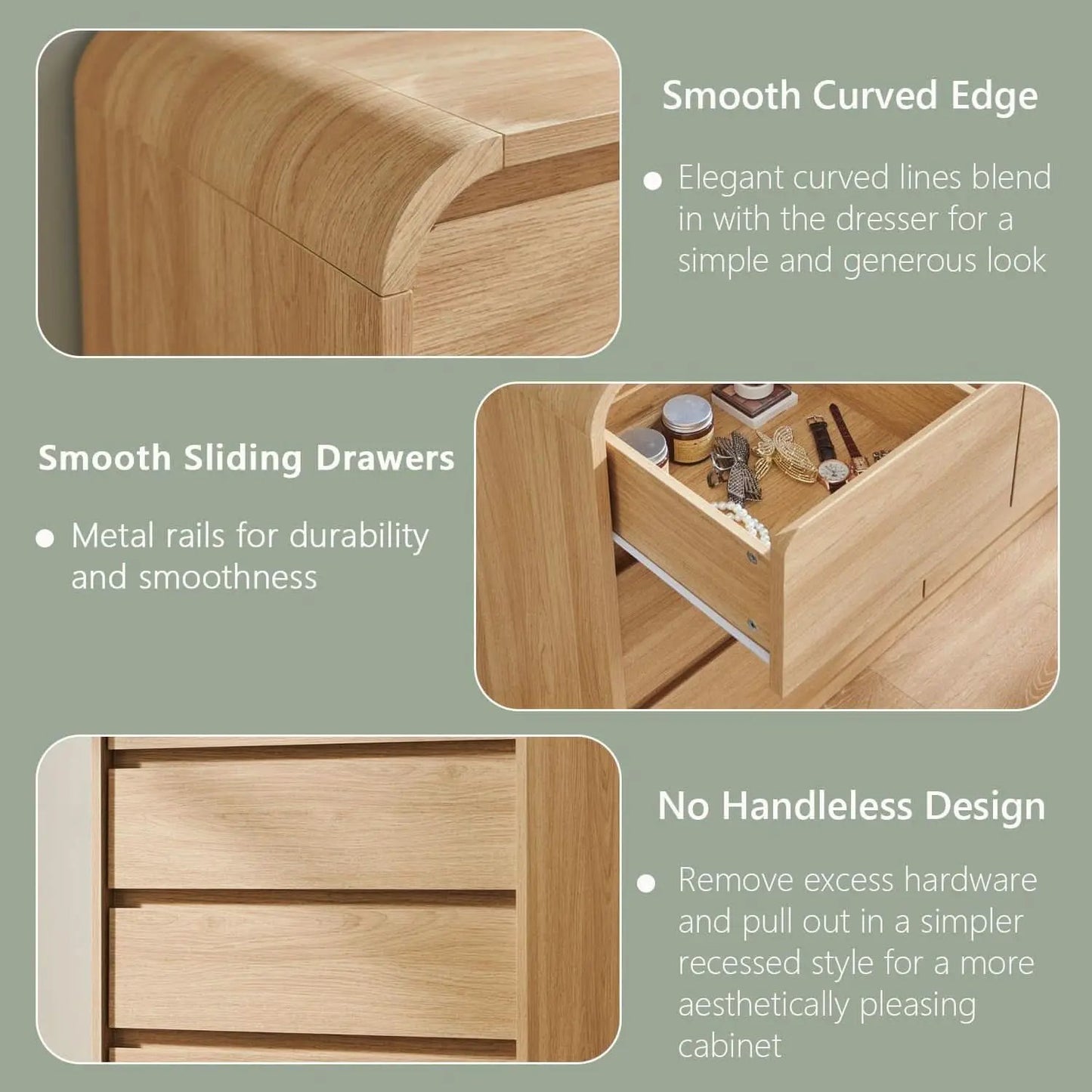 Contemporary Oak Seven Drawer Dresser With Textured Surface from PriceLows™