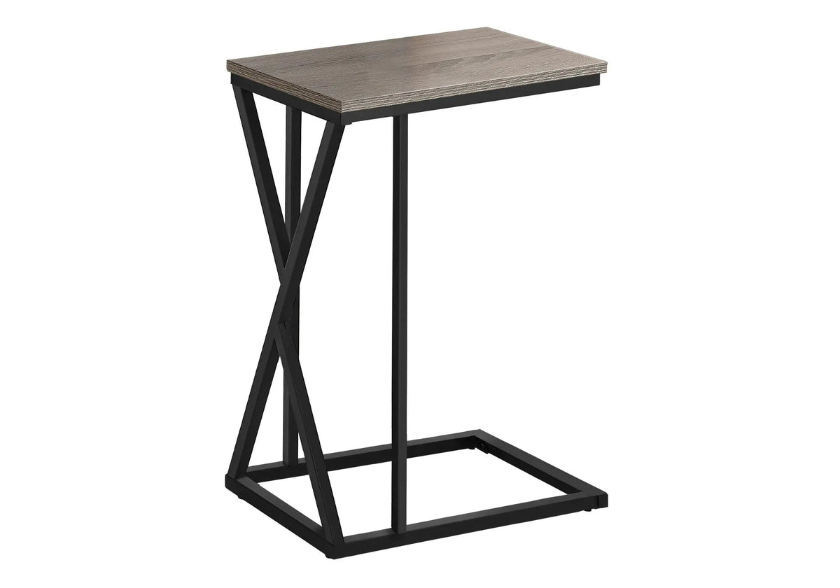 C-Shaped Accent Table | Slide-Under Base | Rectangular Tabletop | Sturdy And Lightweight