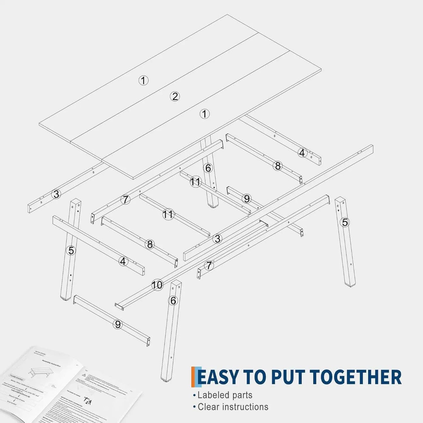 Industrial Dining Table 70.87 Inch Rustic Brown Wood from PriceLows™