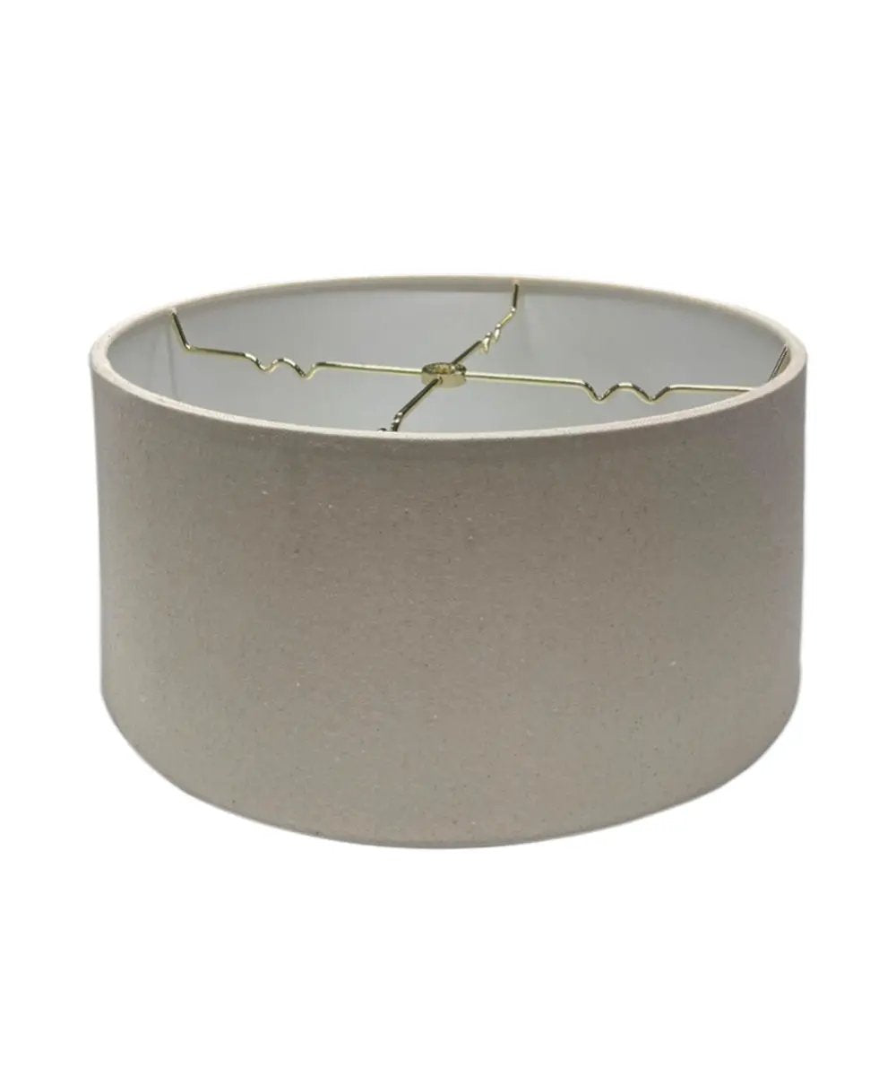 Hardback Drum Lampshade | Textured Oatmeal | Premium Shantung | 14X14X7