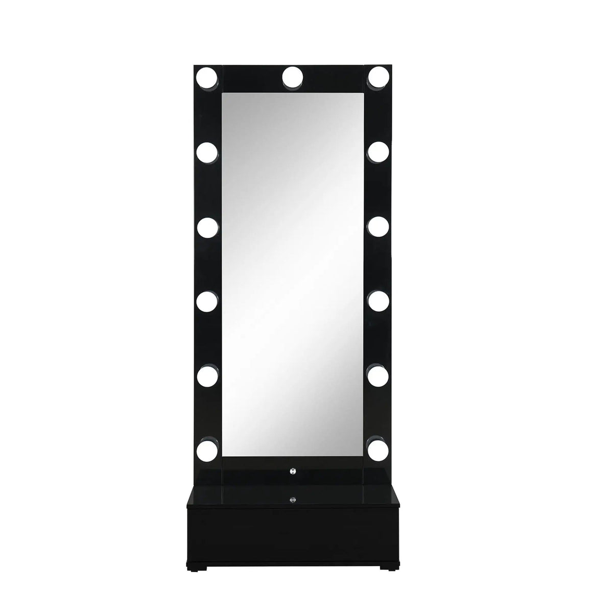 Elisa Narrow Tall Mirror With Speaker And Drawer | 30.08 x 14.96 x 74.41 in | Wood | Home