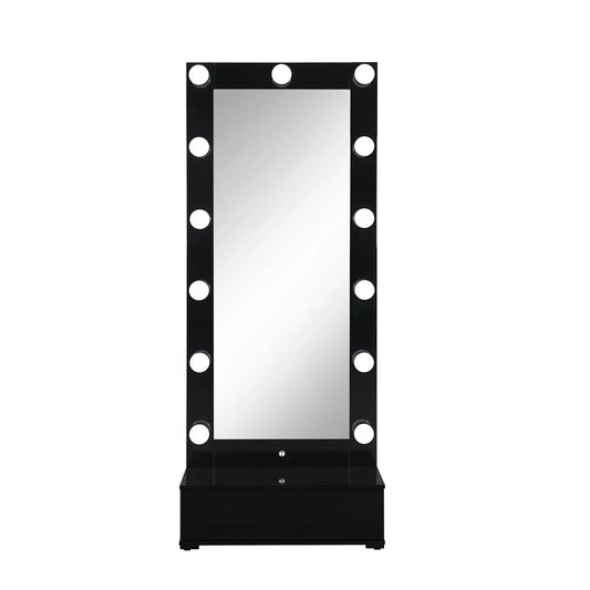 Elisa Narrow Tall Mirror With Speaker And Drawer | 30.08 x 14.96 x 74.41 in | Wood | Home