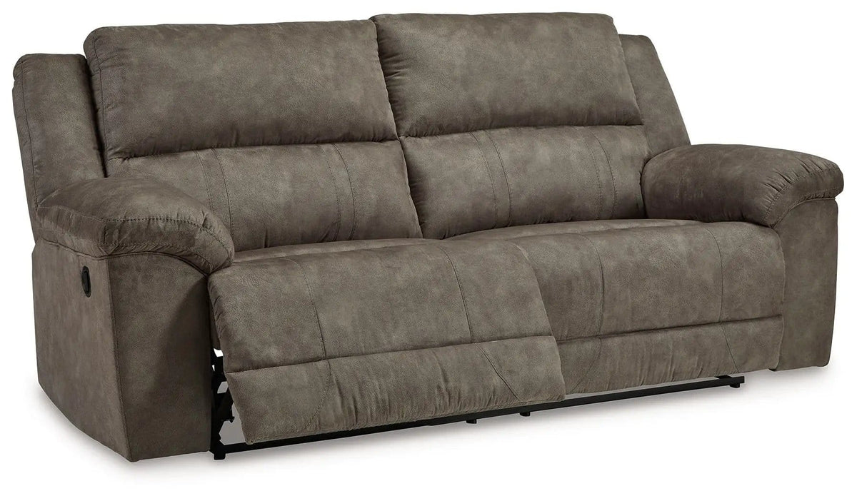 Laresview 2 Seat Reclining Sofa | 92 x 42 x 43 in | Faux Leather & Metal | Fossil