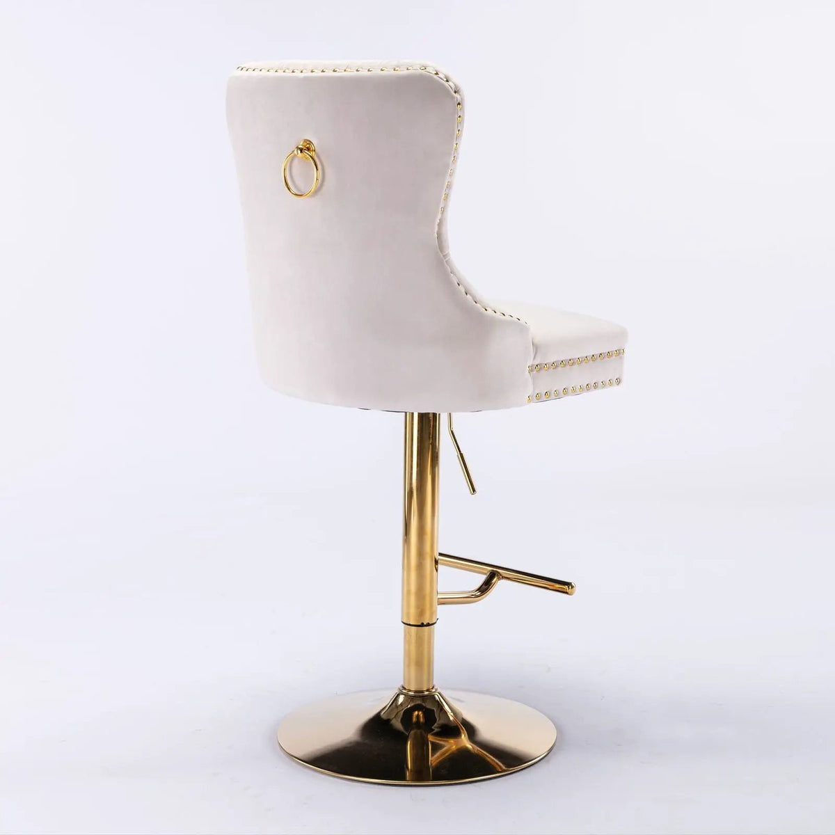 Swivel Barstools | Set Of 2 | Adjustable 25-33 Inch Seat Height | Tufted Back Upholstery