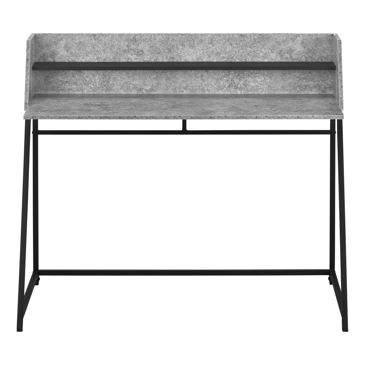 Marble Look Computer Desk With Shelves | 47.25 Inch Width | Sturdy Metal Base | 39.25 Inch Height