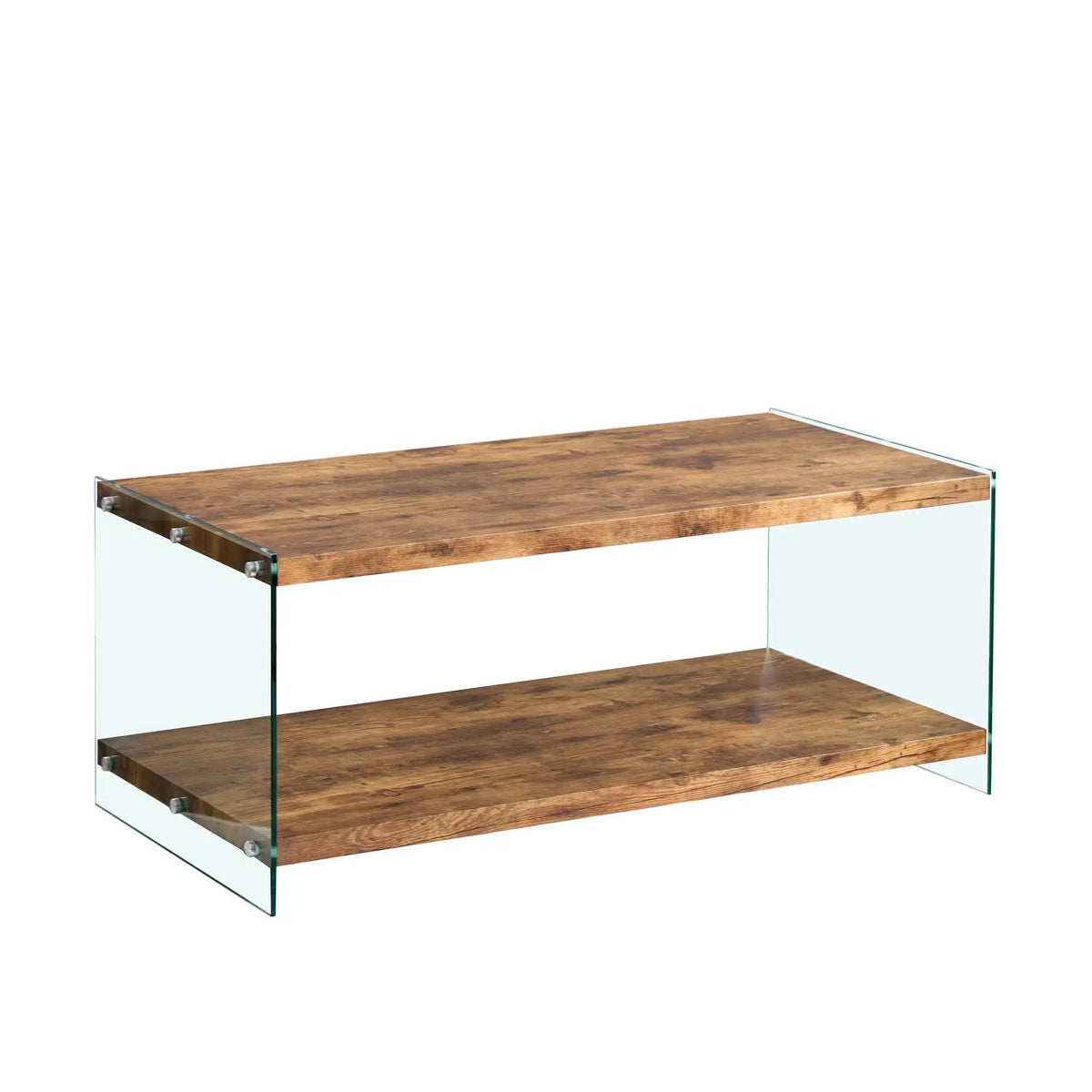 Glass Top Side Table | Tempered Glass | Waterproof Stain-Resistant | Rounded Edges