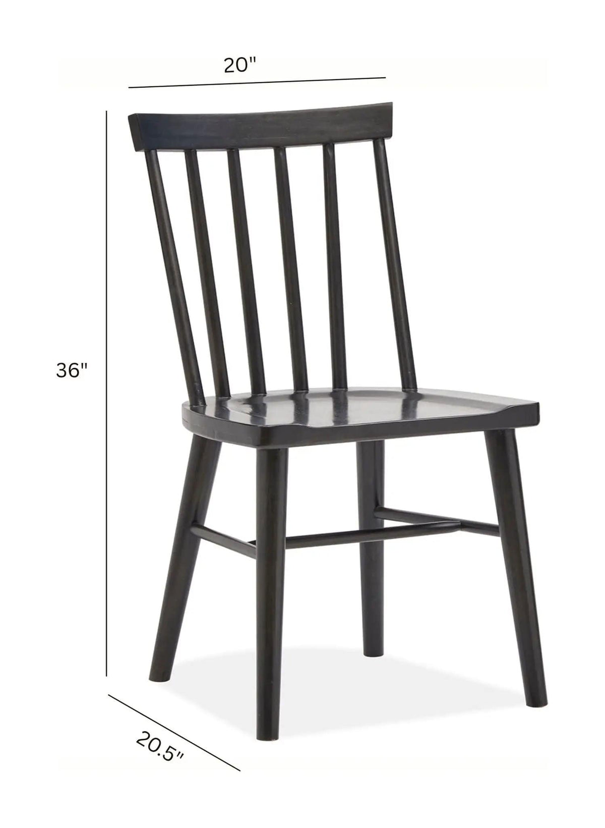 Lindon Dark Dining Side Chair (Set of 2) | 20.5 x 20 x 36 in | Oak Veneer & Metal | Coffee Bean