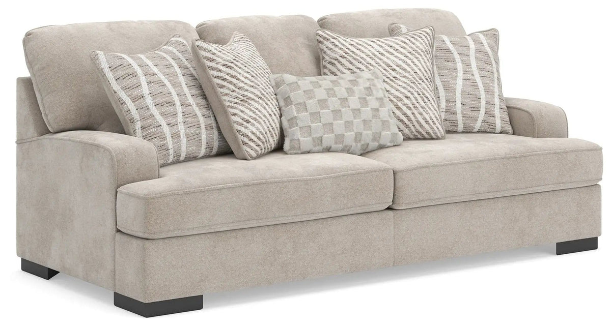 High Profile Sofa | 94 x 45 x 41 in | Fabric & Wood | Taupe