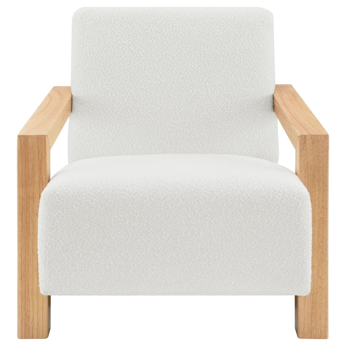 Fitzroy Boucle Upholstered Accent Arm Chair | 29.75 x 35.75 x 29.75 in | Boucle & Wood | Ivory