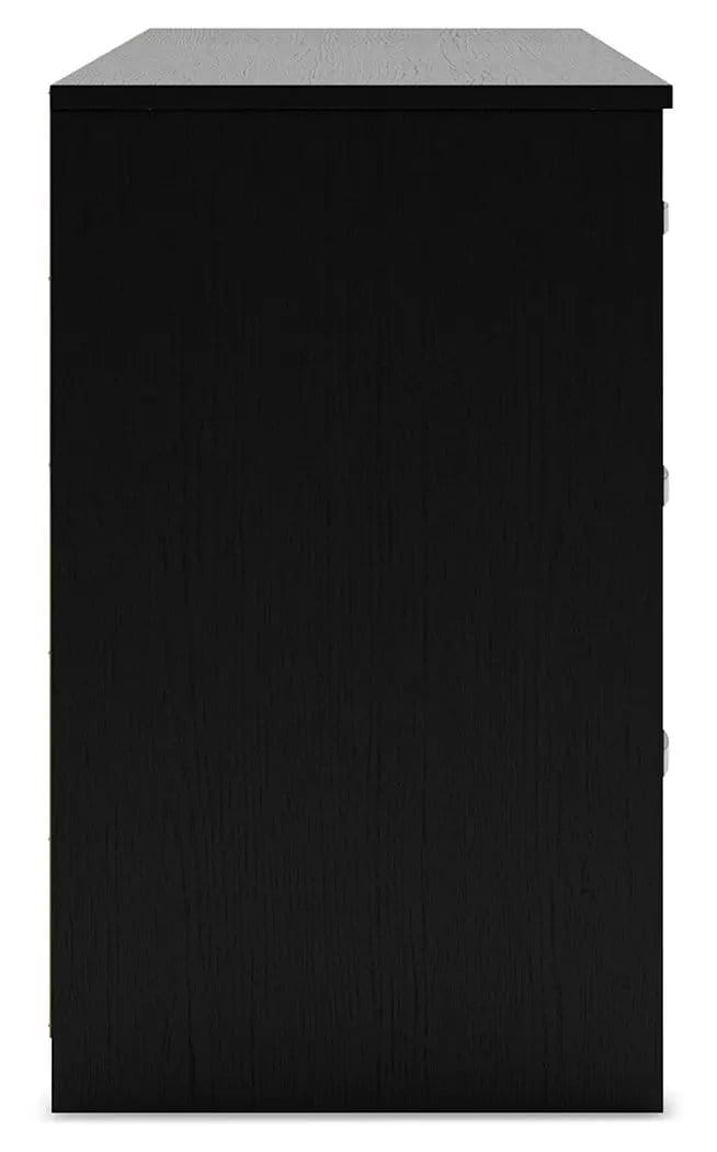 Finch Six Drawer Dresser 29'' Height | 59 x 18.75 x 28.78 in | Engineered Wood & Metal | Black
