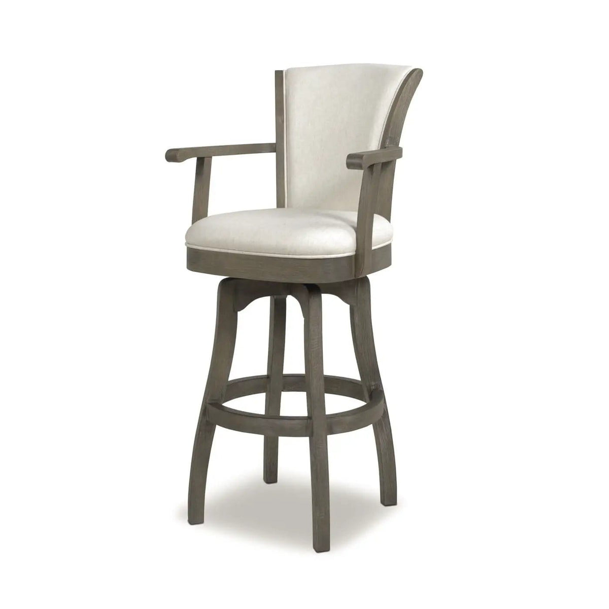 Williams Swivel Bar Stool With Armrests Bar Height (28"-30") | 4 Pieces | Wood & Brass | Dining Room