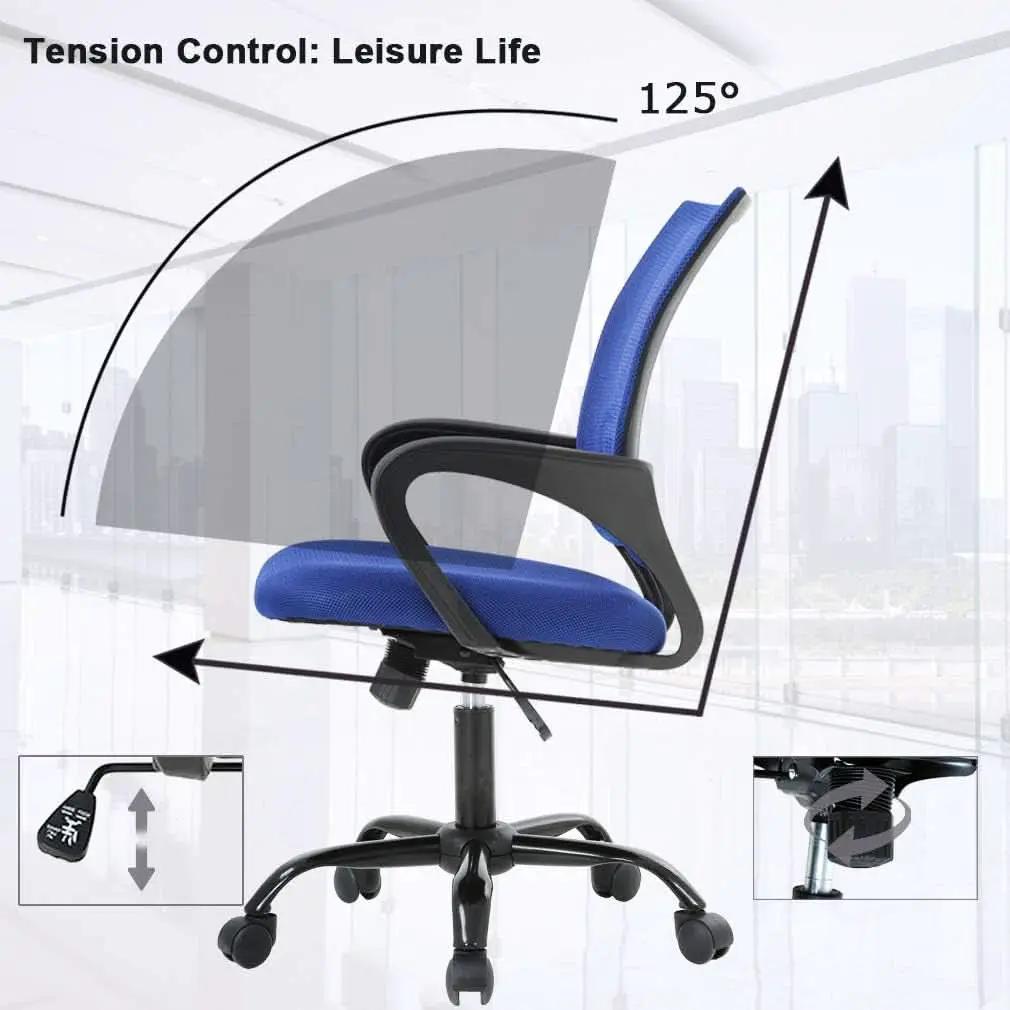 Blue Ergonomic Mesh Office Chair With Lumbar Support from PriceLows™