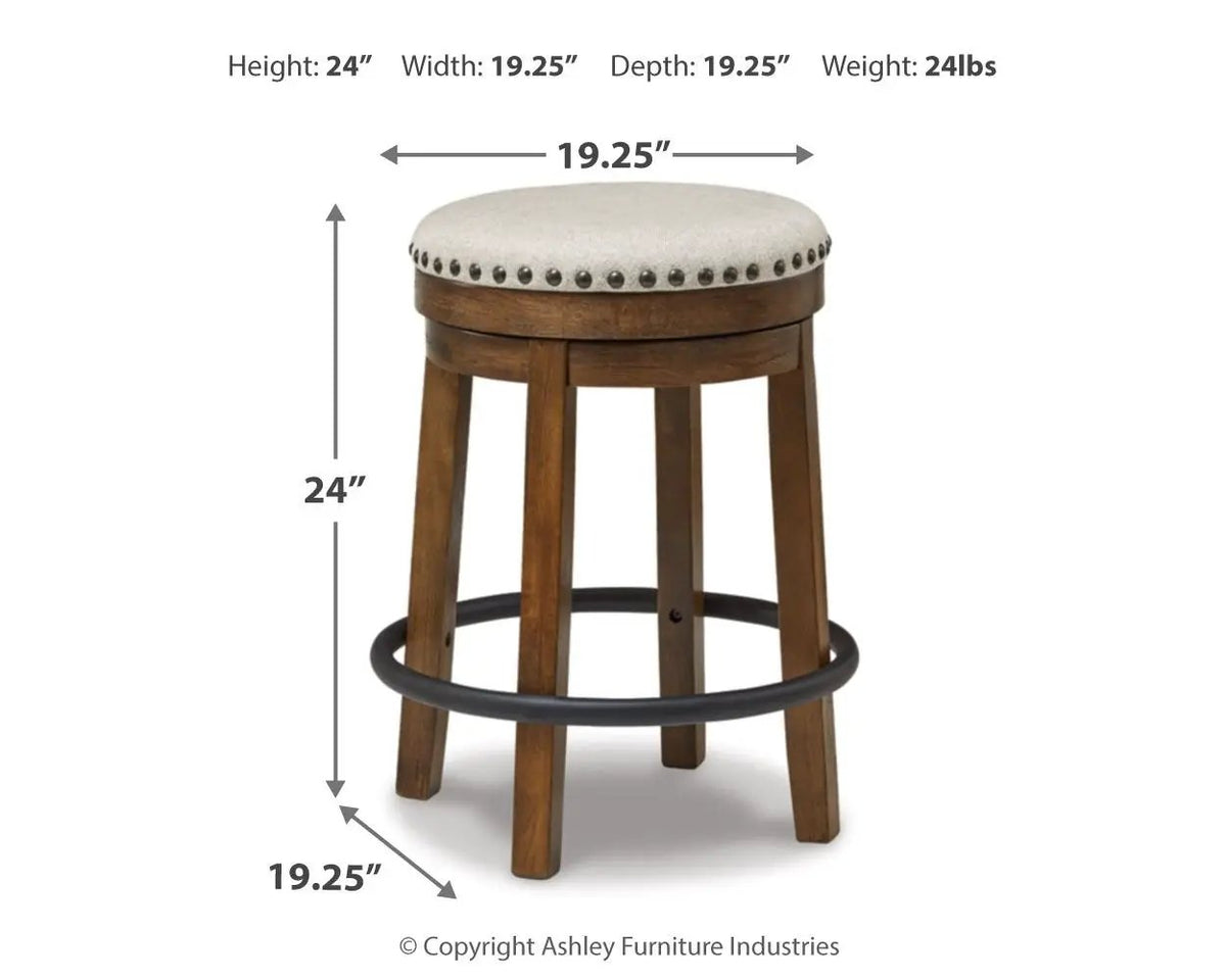 Upholstered Swivel Stool | Nailhead Trim | Cushion Seat