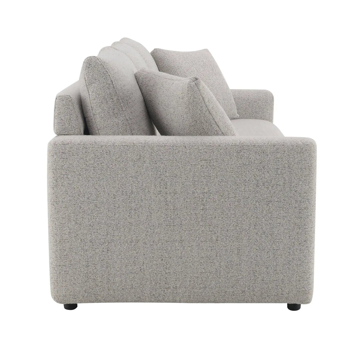 Connie Boucle Sleeper Sectional Sofa With 2 Toss Pillows | 37 x 89 x 35 in | Boucle & Fabric | Beige