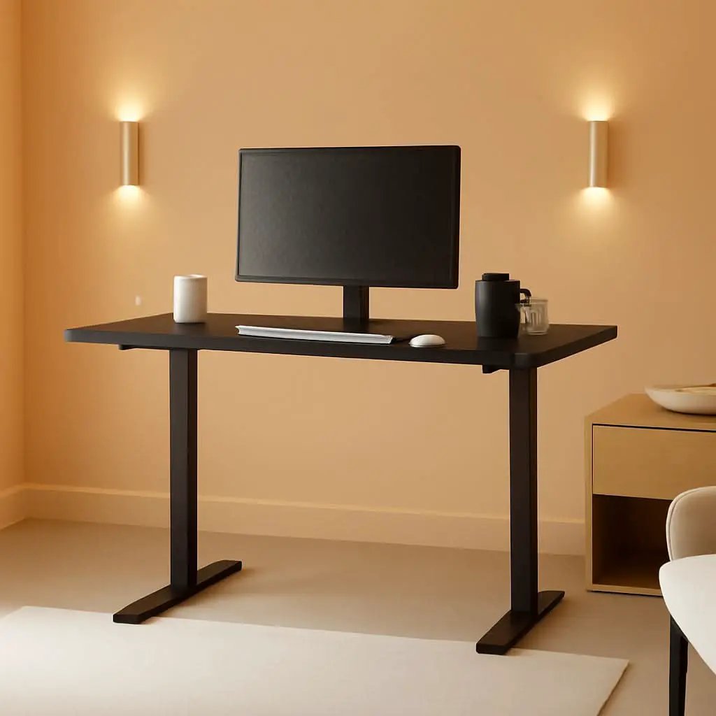 60 Inch Electric Height Adjustable Standing Desk Black from PriceLows™