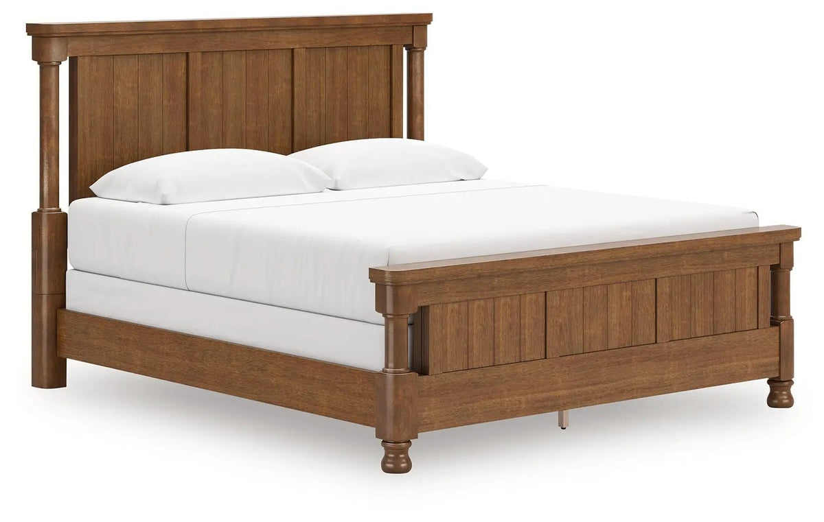 Rowlenstown Poster Bed | Casual Traditional Design | Rubbed Finish | Hefty Silhouette