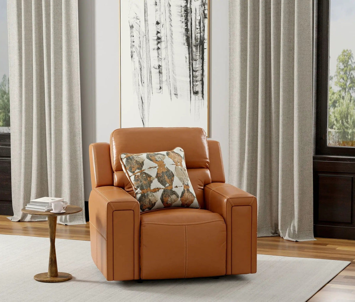 Arezzo Power Headrest Power Lay Flat Recliner With Zero Gravity/Extended Ottoman | 2 Pieces | Leather | Living Room