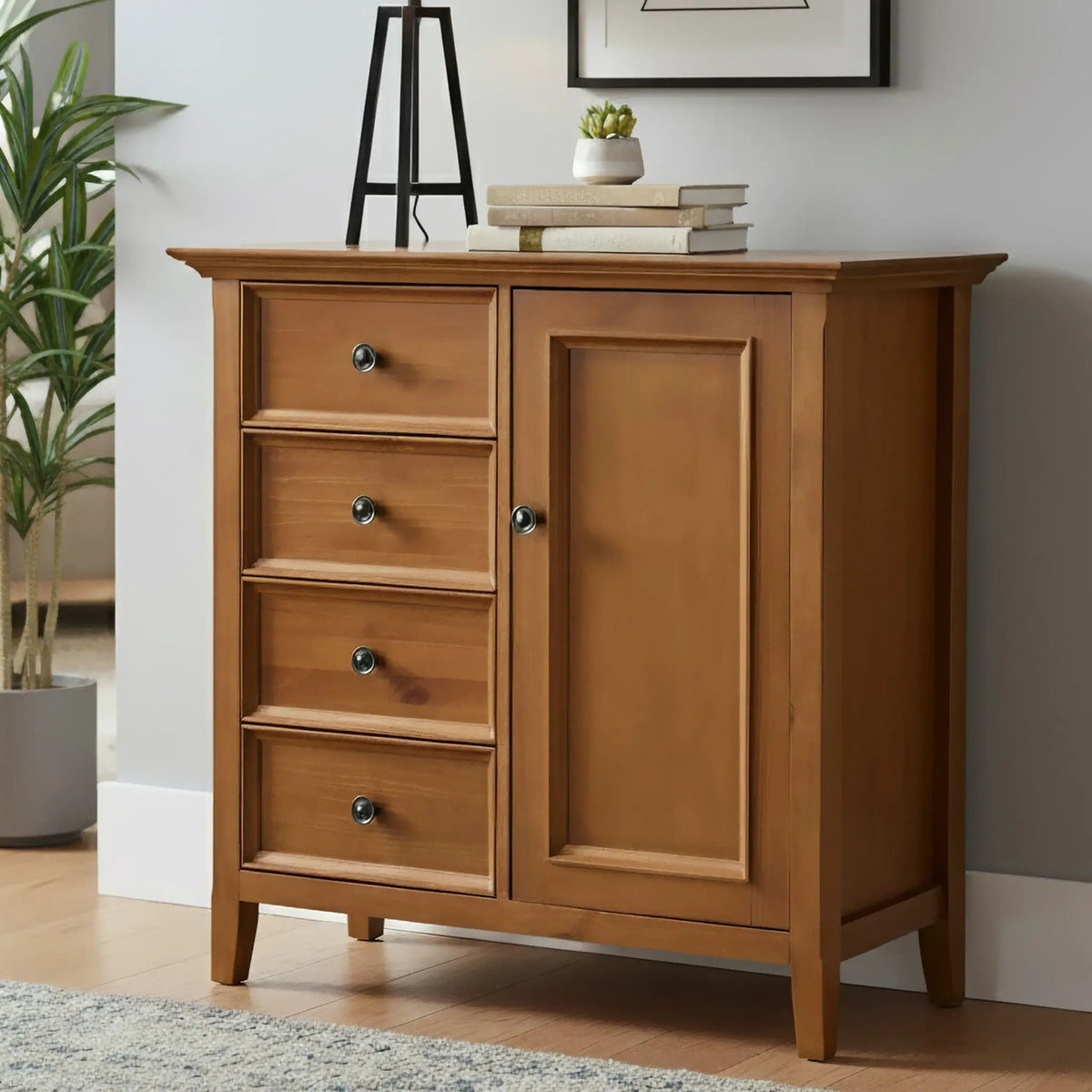 Amherst Storage Cabinet | Medium Handcrafted Solid Wood | NC Lacquer Finish | Multipurpose Storage