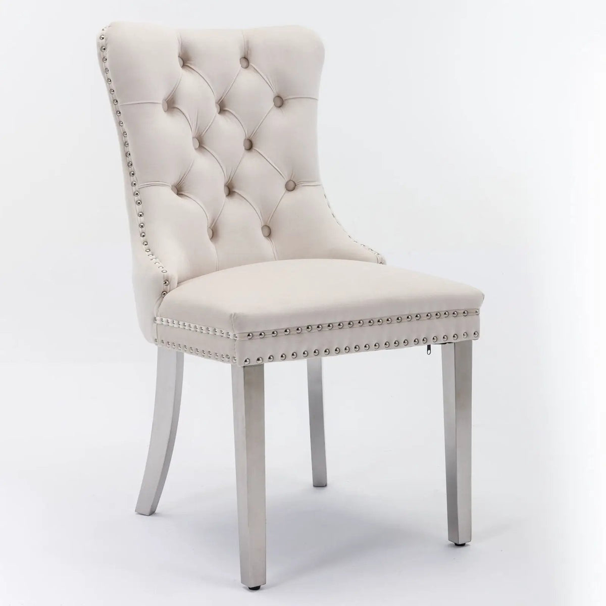 Dining Chair | Tufted Upholstery | Stainless Steel Legs | Set Of 2